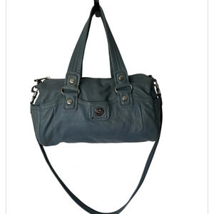 Marc Jacobs blue leather satchel bag purse W crossbody strap excellent